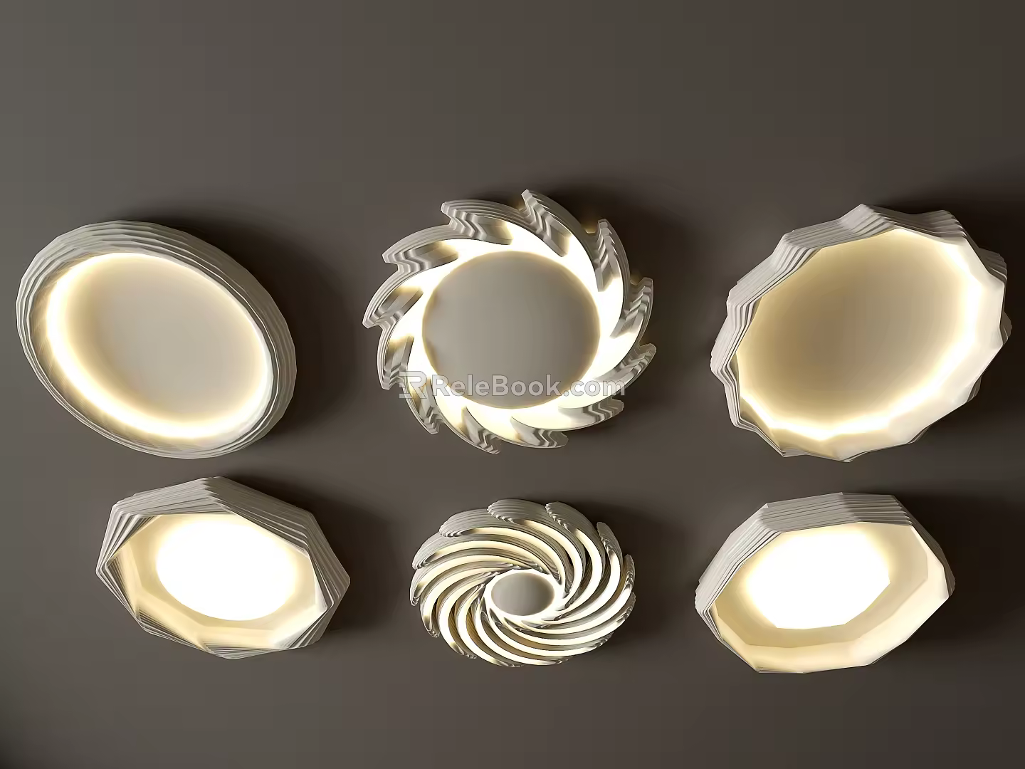 3d ceiling lamp round ceiling lamp bedroom lamp artistic shape lamp fashion living room lamp model combination 3d model