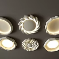 3d ceiling lamp round ceiling lamp bedroom lamp artistic shape lamp fashion living room lamp model combination 3d model