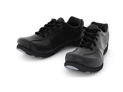 Black Lightweight Casual Lace Up Shoes With Comfortable Sole For Daily Wear 3d model
