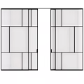 Modern Interior Sliding Doors With Black Frame And Glass Panels 3d model