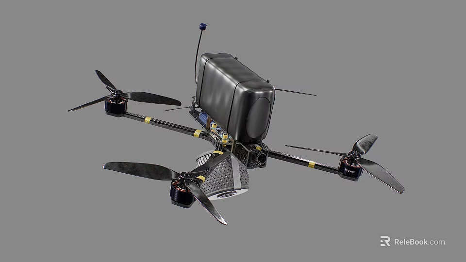 High Performance Industrial Quadcopter Drone Equipment With Four Propellers And Antenna 3d model 