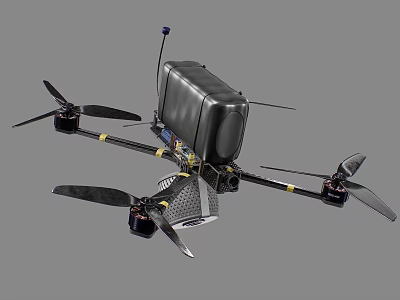 High Performance Industrial Quadcopter Drone Equipment With Four Propellers And Antenna 3d model