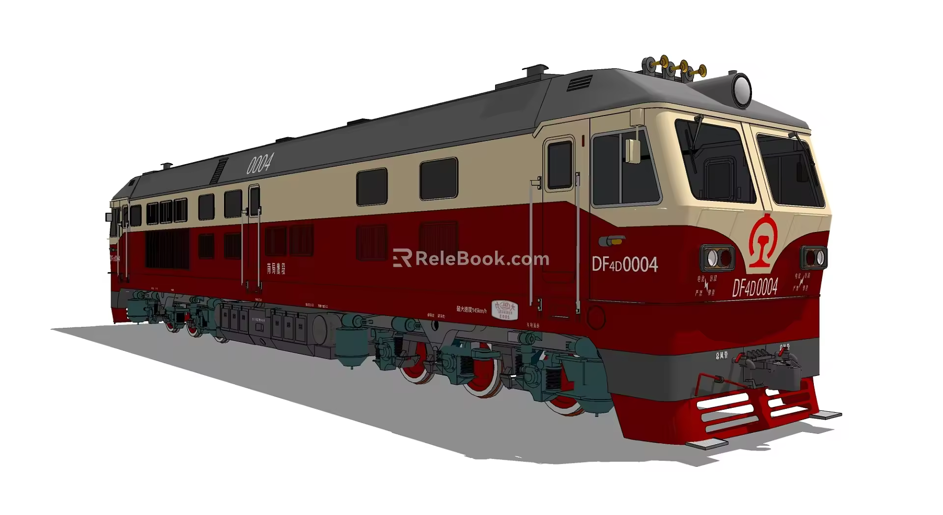 Modern tram train subway high-speed rail train 3d model