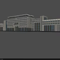 Modern Commercial Complex With White Buildings Glass Curtain Walls And Connected Structures