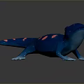 Vibrant Blue Reptile With Bright Pink Spots And Smooth Shiny Body