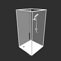 Contemporary Transparent Glass Shower Stall With Modern Shower Head And Drain