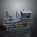 Vintage Steam Locomotive Model With Metal Components On Railway Track Base