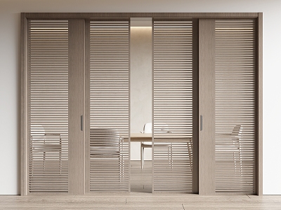 Modern sliding door wooden sliding door kitchen door balcony door partition door 3d model