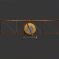 Colorful Aerospace Biplane Model With Orange Wings Blue Fuselage Red Tail Fin And Yellow Propeller