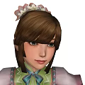 Elegant Game Movie Characters With Brown Hair Headpieces And Red Pink White Lace Dresses