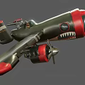 Vintage Fighter Aircraft With Green Body Red Nose And Shark Mouth Design