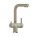 Matte Black Modern Kitchen Faucet With Dual Handles And Swivel Spout Design