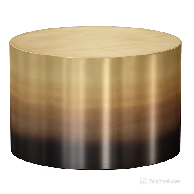 Round Wooden Coffee Table With Gradient Color Sleek Surface And Modern Design 3d model