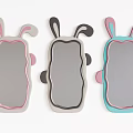 Adorable Rabbit Ear Design Decorative Mirrors In Pastel Colors For Kids Room