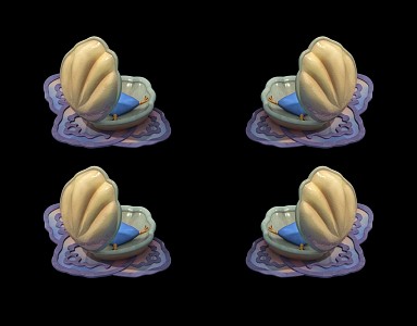 Modern Shell Bed Gala Clam Conch 3d model