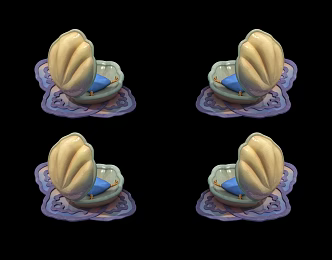 Modern Shell Bed Gala Clam Conch 3d model