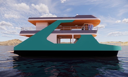 Modern luxury big ship 3d model