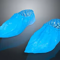 Blue Disposable Plastic Shoe Covers For Household Supplies With Non Slip Design