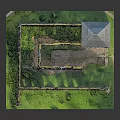 Detailed Castle Ruin Model With Weathered Stone Walls And Green Grass
