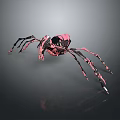 Futuristic Pink And Black Mechanical Spider Game Movie Character With Long Legs