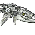 Futuristic Spaceship With Sleek Metallic Design Advanced Engines And Detailed Cockpit