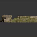 3D Stone Scene Components With Large Blocks Small Pieces And Grass Details