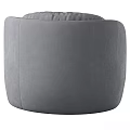 Modern Gray Armchair Featuring Round Design Soft Curved Backrest And Comfortable Seat