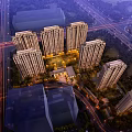 Aerial View Planning of High Rise Residential Complex With Road Network And Green Spaces