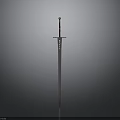 Classic Metal Sword With Long Blade And Decorative Hilt Isolated On Gray Background