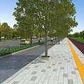 Well Designed Road Infrastructure With Lanes Street Lamps Green Belts And Trees