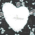 Elegant Coffee Cup With Heart Shaped Coffee Beans On Black Background