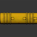 Yellow Cylindrical Industrial Storage Tank With Warning Sign And Support Stand
