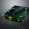 Military Weapon Device In Green With Digital Display Control Buttons And Metal Handles