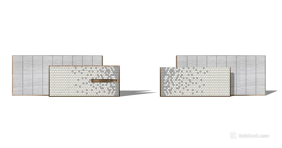 Modern Feature Wall Design With Geometric Patterns And Hollow Out Details 3d model