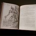 Open Antique Book Featuring Hand Drawn Illustration And Vintage Text On Old Pages