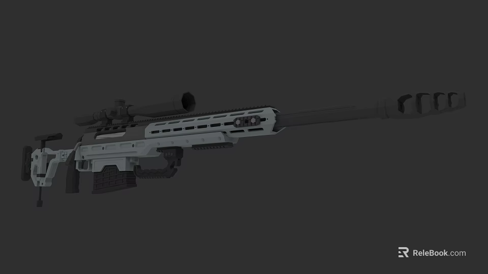 Modern Sniper Rifle With Tactical Scope And Long Barrel Design Features 3d model