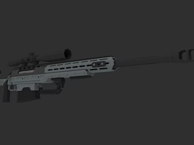Modern Sniper Rifle With Tactical Scope And Long Barrel Design Features 3d model