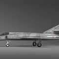 Detailed Gray Camouflage Fighter Jet Model With Streamlined Design Cockpit And Landing Gear