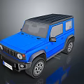 Blue Compact Off Road Vehicle With Black Hardtop And Rugged Wheels