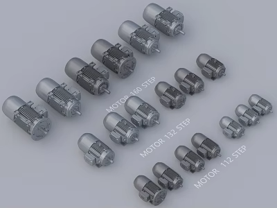 Durable Industrial Hardware Tools Assorted Step Motors With Different Specifications 3d model