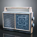 Vintage Radio Retro Electronic Appliance With Wooden Handle Dial And Knobs