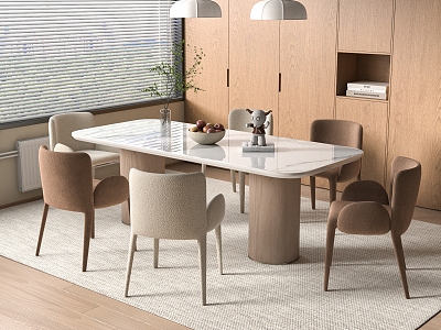 Modern Dining Table Chair Combination Dining Table Chair 3d model