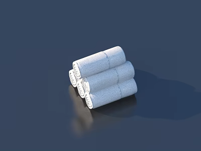 Soft Absorbent White Rolled Towels Stacked For Daily Household Bathroom Use 3d model
