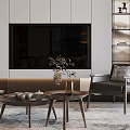 New Chinese Style Single Sofa Coffee Table Combination 3d model