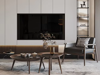 New Chinese Style Single Sofa Coffee Table Combination 3d model