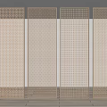 Modern Decorative Metal Room Divider With Perforated Grid Design For Interior Space 3d model