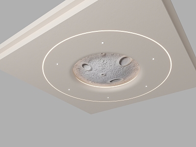 House Silent Round Ceiling Cream Wind Ceiling Moon Ceiling Moon Ceiling Light Moon Light Round Dome Bedroom Ceiling 3d model