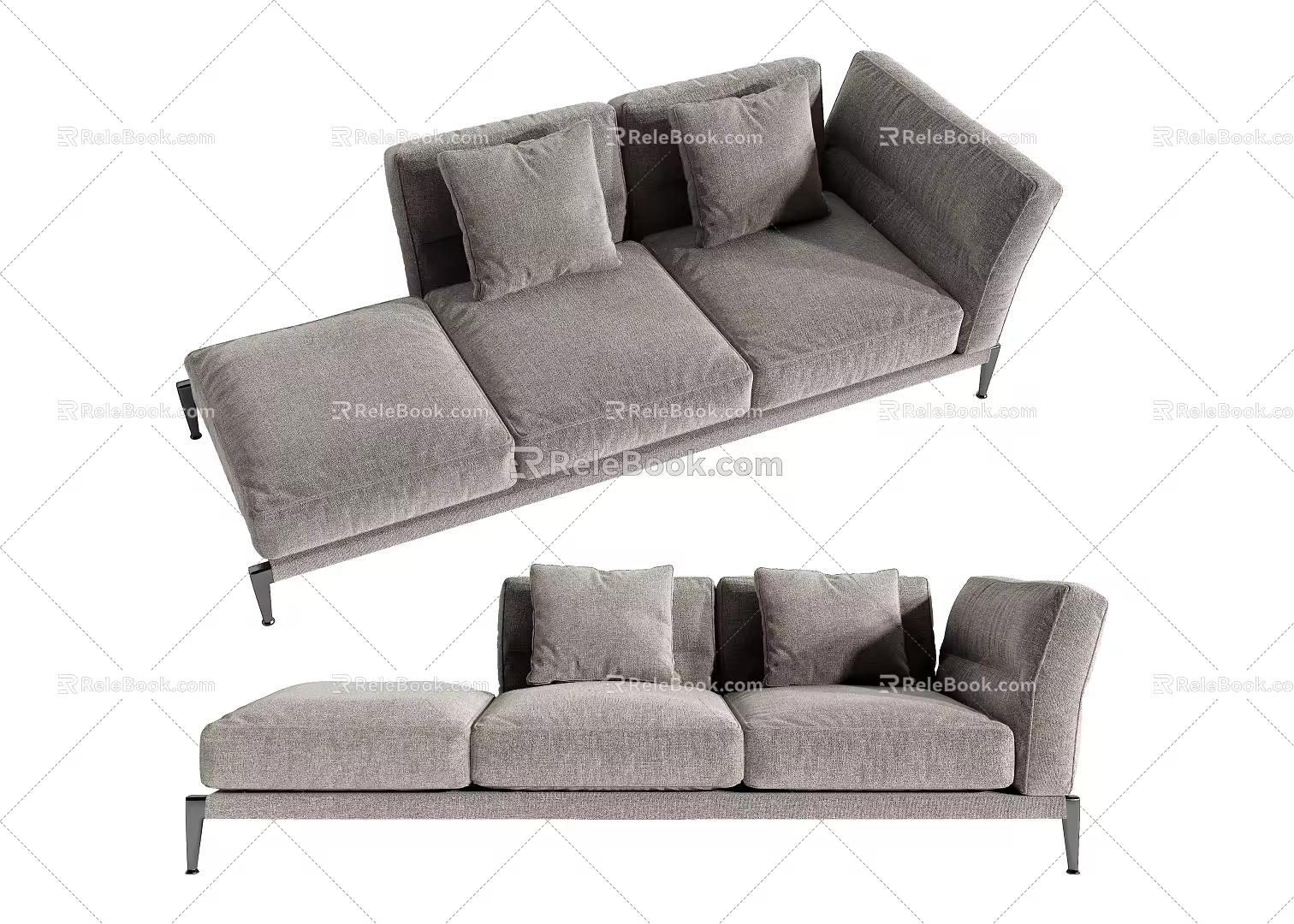 Modern chaise longue multiplayer sofa 3d model