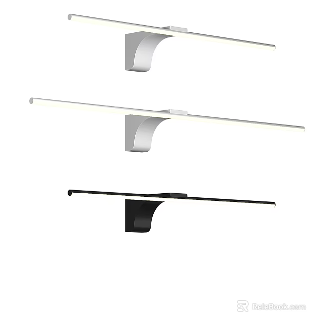 Modern Minimalist Wall Lights With Linear Design White Black Metal Brackets 3d model 