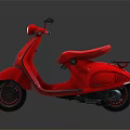 Red Vintage Scooter Motorcycle With Smooth Body And Glossy Black Seat